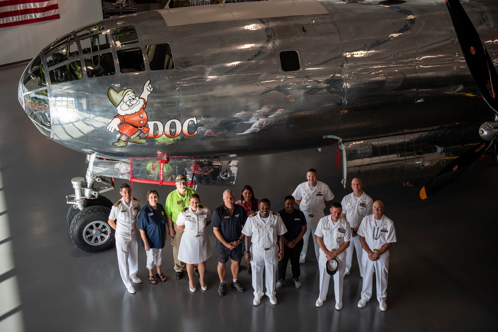 Rear Adm. Nancy Lacore, USS Wichita Sailors Tour B-29 &quot;Doc&quot;