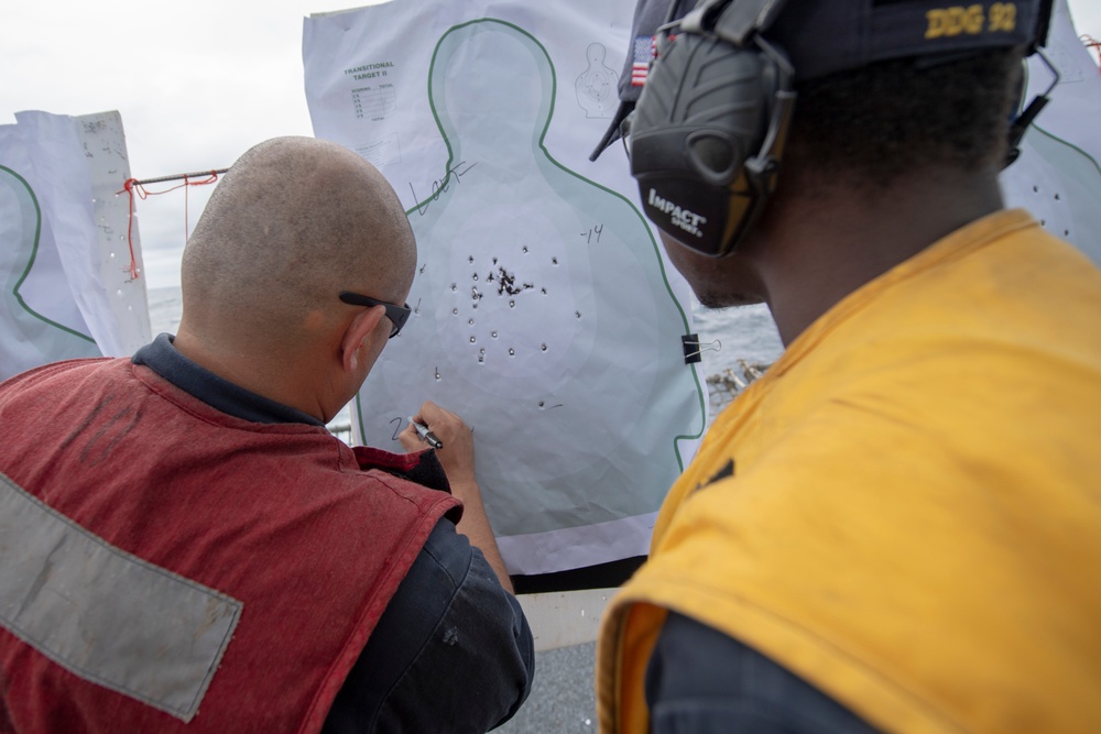 USS MOMSEN Conducts Live Fire Gun Shoot at Sea