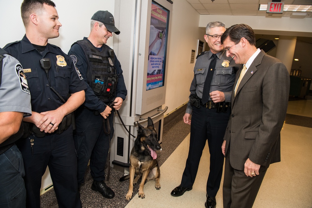 Secretary Esper Visits Pentagon Force Protection Agency