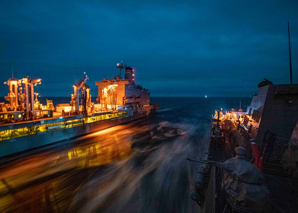 USS Gridley and USNS Patuxent Conduct a Replenishment at Sea