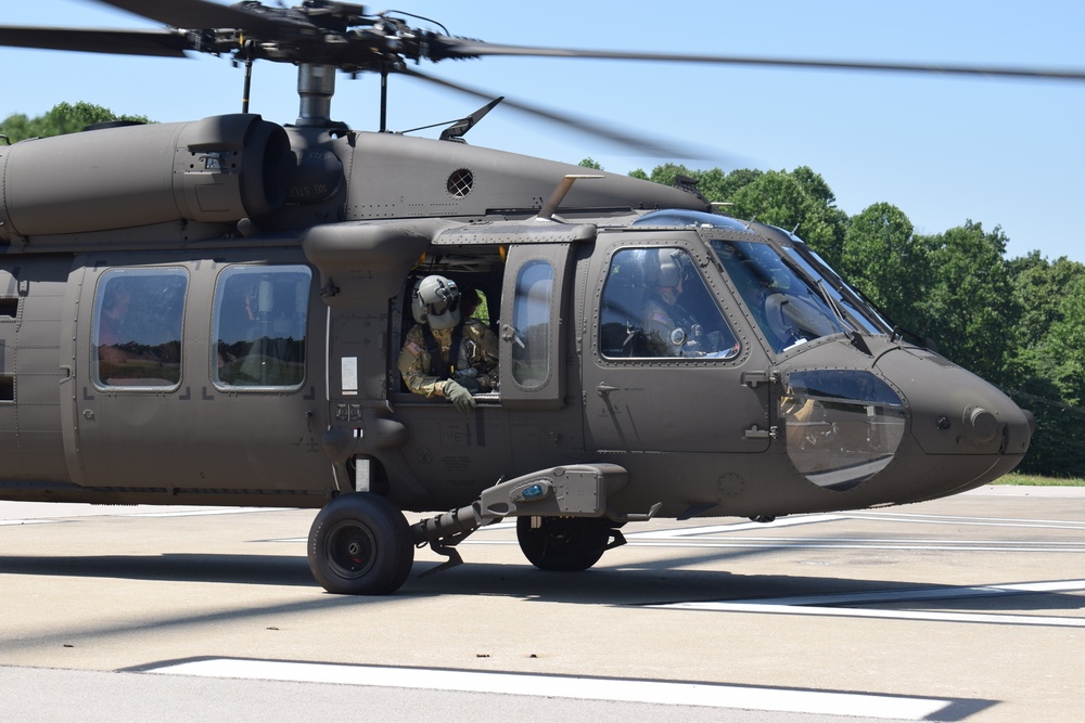 Indiana National Guard Soldiers prepare for flight at Crane