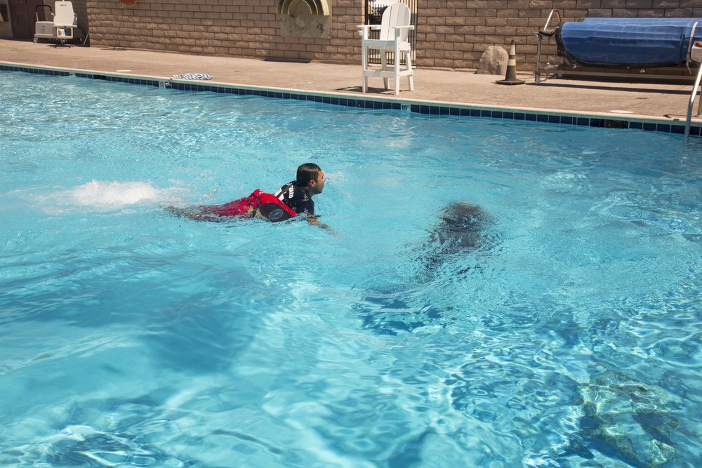 Joint training exercise at the MCLB Barstow pool