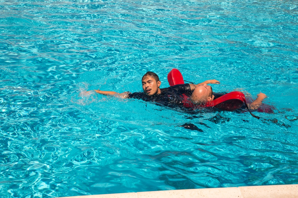 Joint training exercise at the MCLB Barstow pool