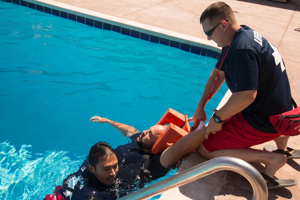 Joint training exercise at the MCLB Barstow pool