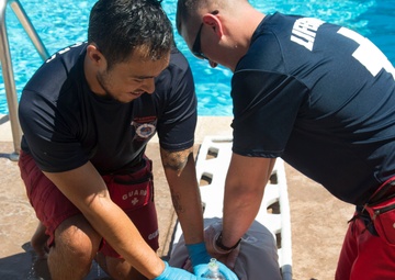 Joint training exercise at the MCLB Barstow pool