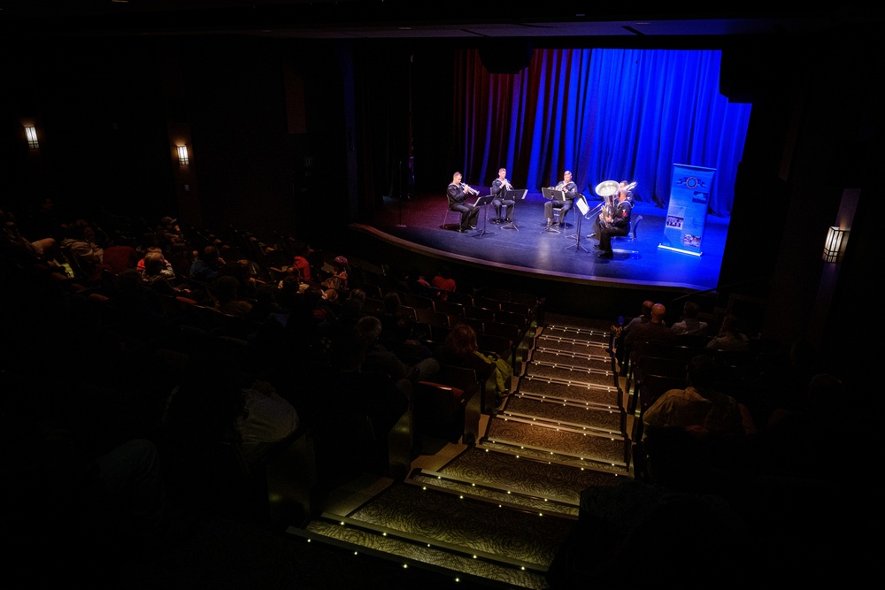 PACFLT &quot;Harbor Brass&quot; quintet performs in Cordova, Alaska.