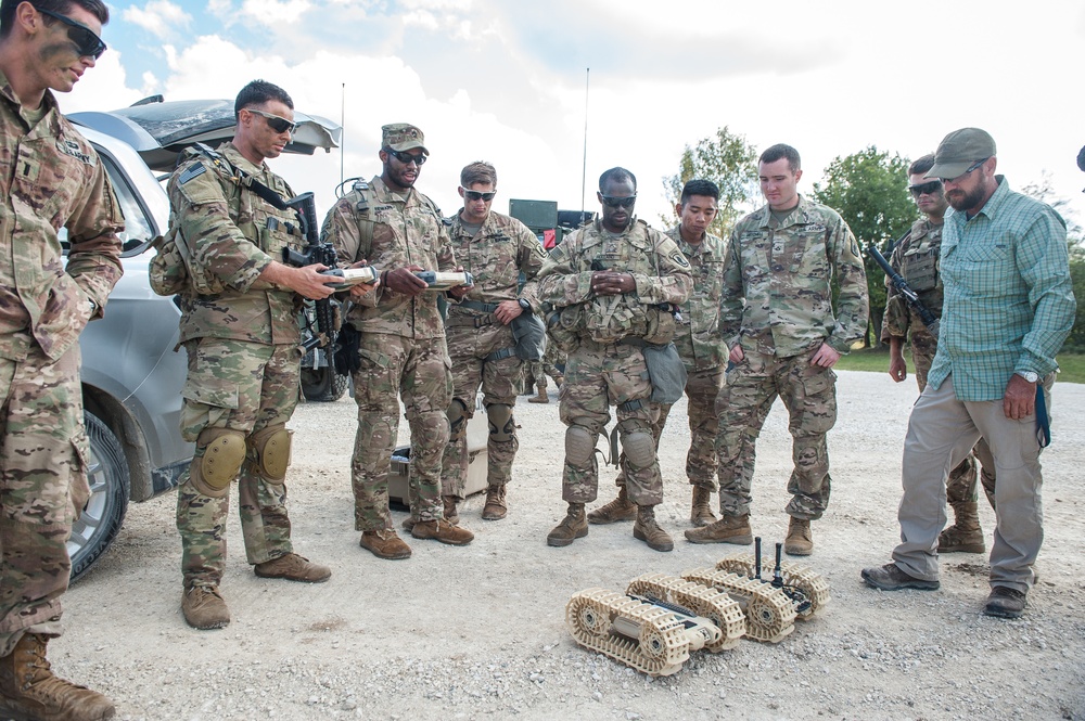 Paratroopers Learn About Robot