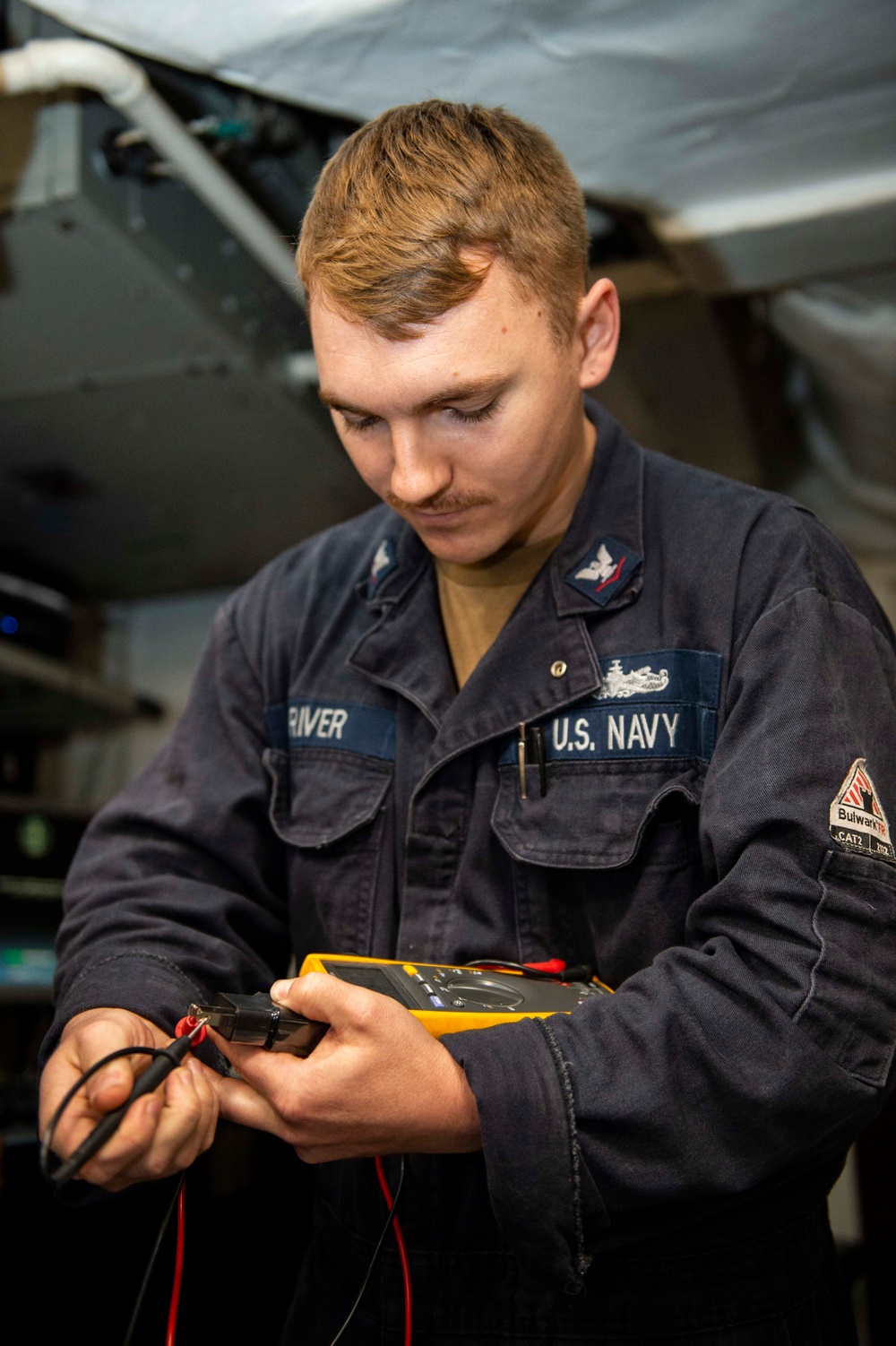 Sailors Aboard USS San Jacinto Safety Check Electronics