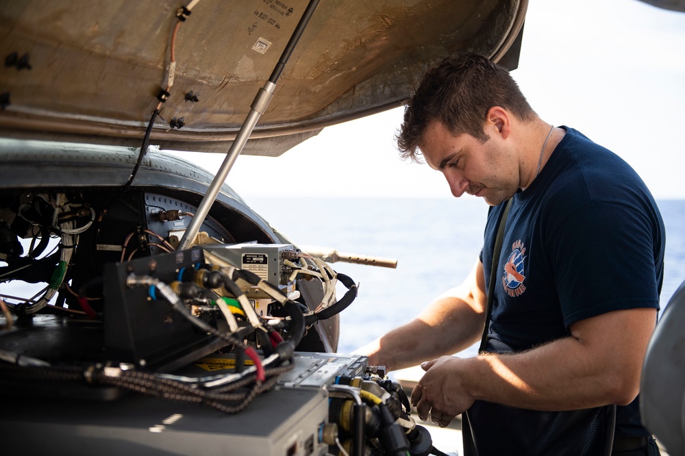 Sailors Aboard USS San Jacinto Conduct Preflight Checks