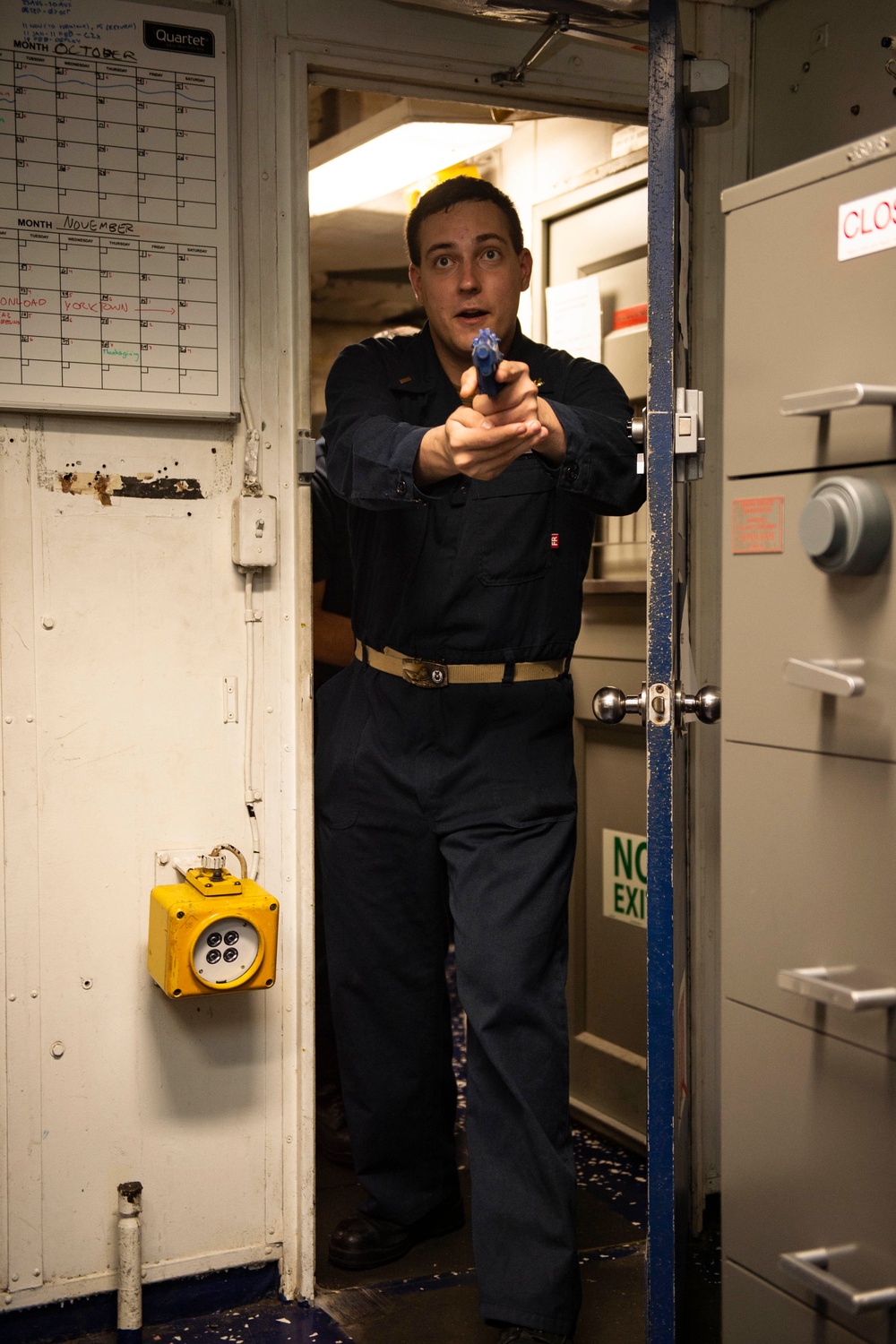 Sailors Aboard USS San Jacinto Conduct SRF-B