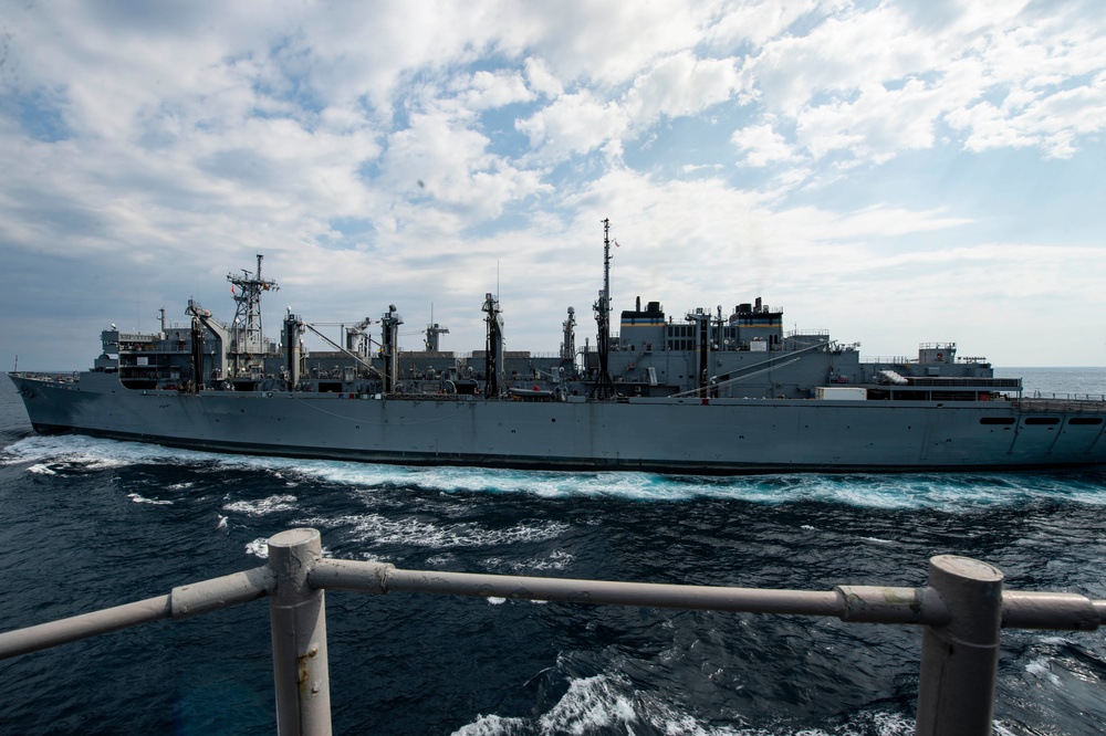 USS San Jacinto Replenishment at Sea with USNS Supply