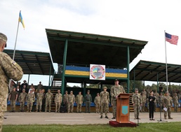U.S. and Ukrainian Army open Rapid Trident 19 during ceremony