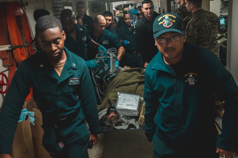 Life-saving Skills Showcased in Medical Exercise Aboard USS Somerset