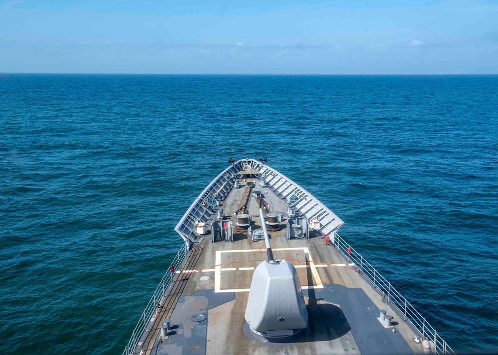 USS Normandy Transits Atlantic Ocean