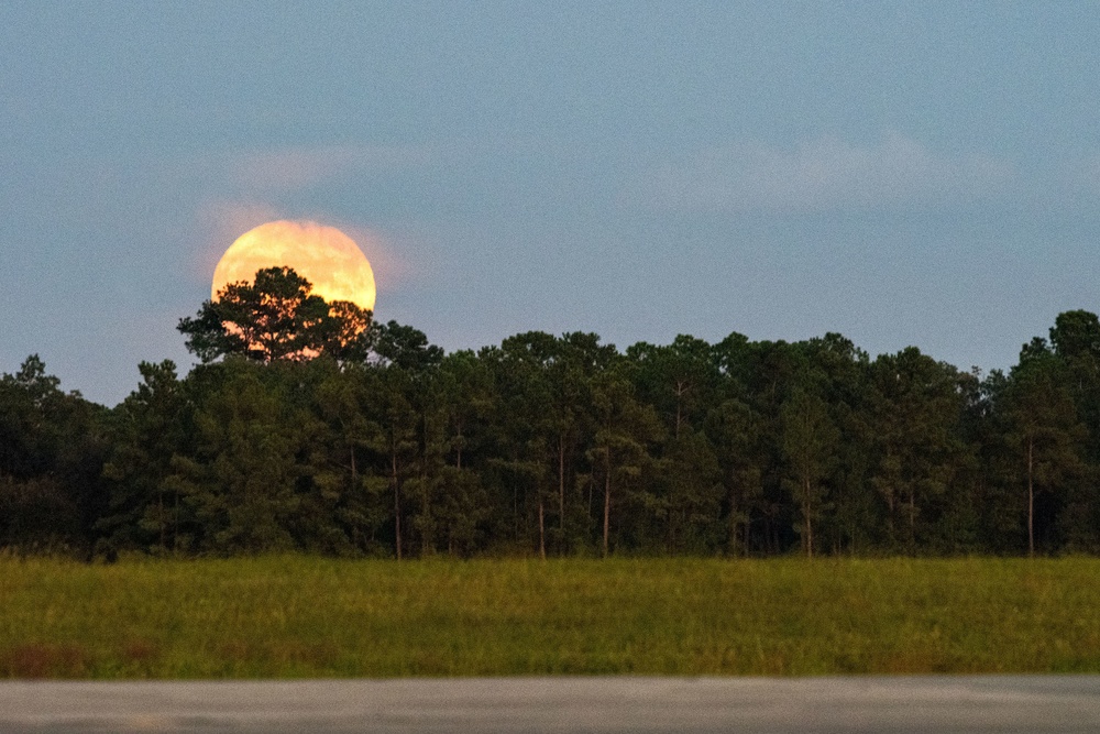 Moonrise over flightline