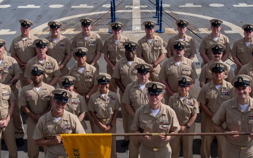 USS MOMSEN Hosts Chief Pinning out at Sea