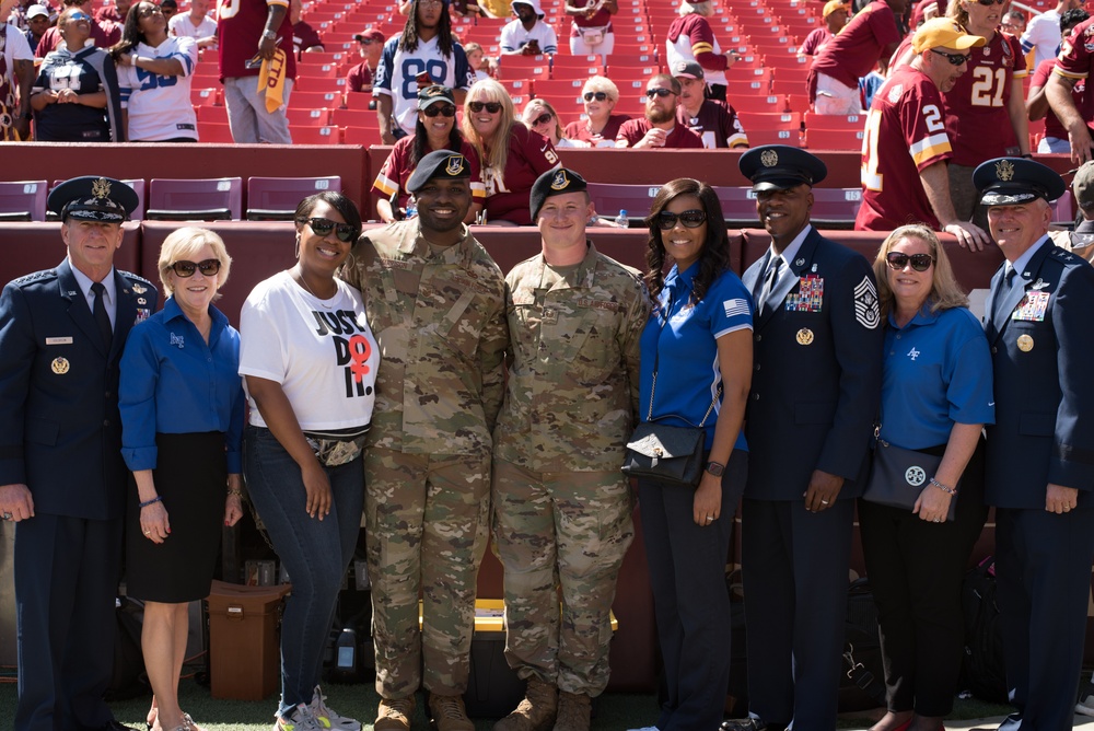 Washington Redskins honor Air Force's 72nd birthday