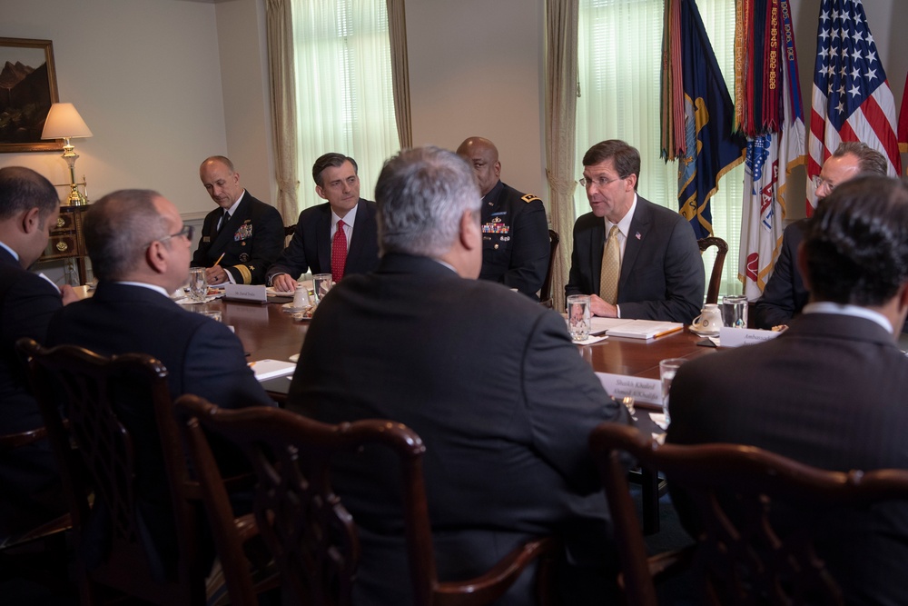 Secretary Esper Hosts Crown Prince of Bahrain