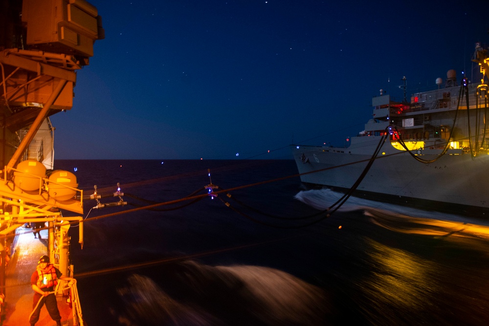 USS San Jacinto Conducts a Replenishment at Sea