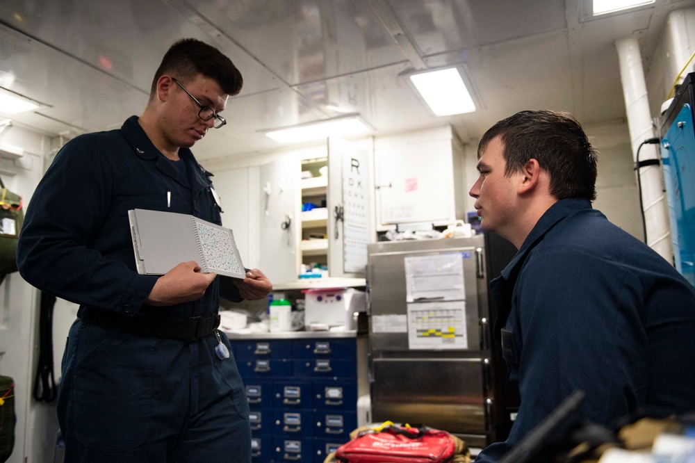 Sailors Aboard USS San Jacinto Provide Medical Service