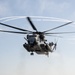 A CH-53E Sea Stallion prepares to land Aboard USS Somerset