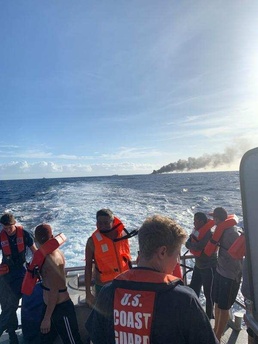 Coast Guard rescues 7 mariners from vessel on fire off Oahu