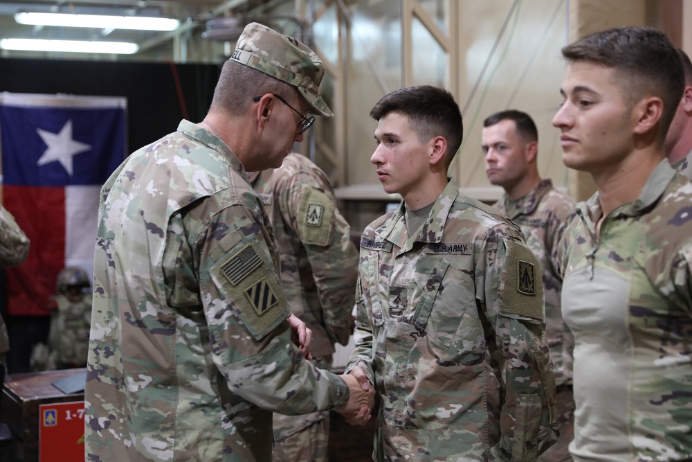 Third Army Commanding General Recognizes Soldiers with the 1-7th ADA