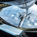KC-135 Stratotanker refuels an F-15 Eagle during a training mission over England