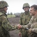 Battalion Commanders shake hands after successful planning and coordination of LFX