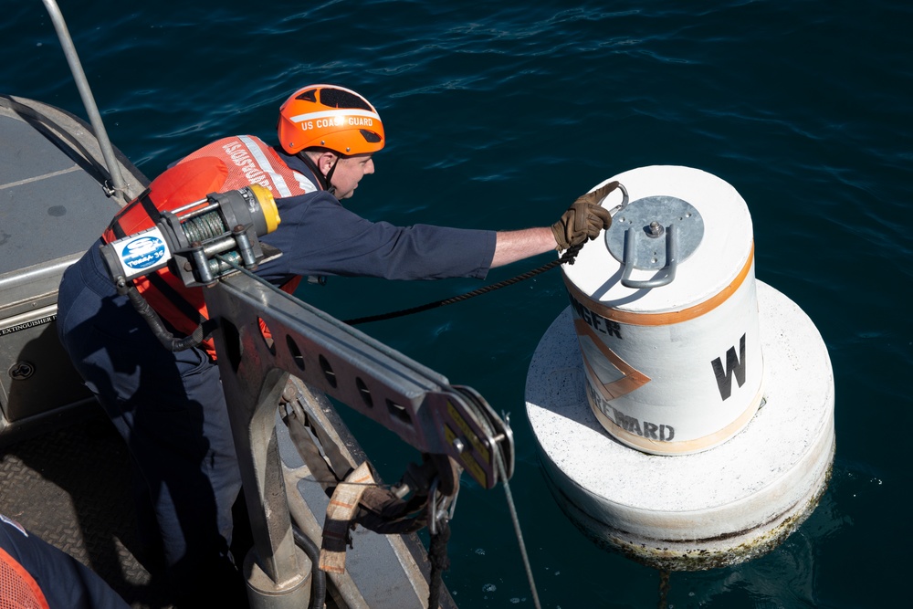 Coast Guard Aids-to-Navigation Team San Francisco works aids in Lake Tahoe