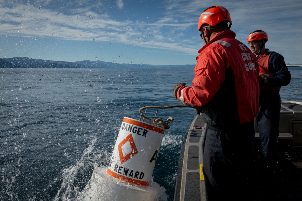 Coast Guard Aids-to-Navigation Team San Francisco works aids in Lake Tahoe