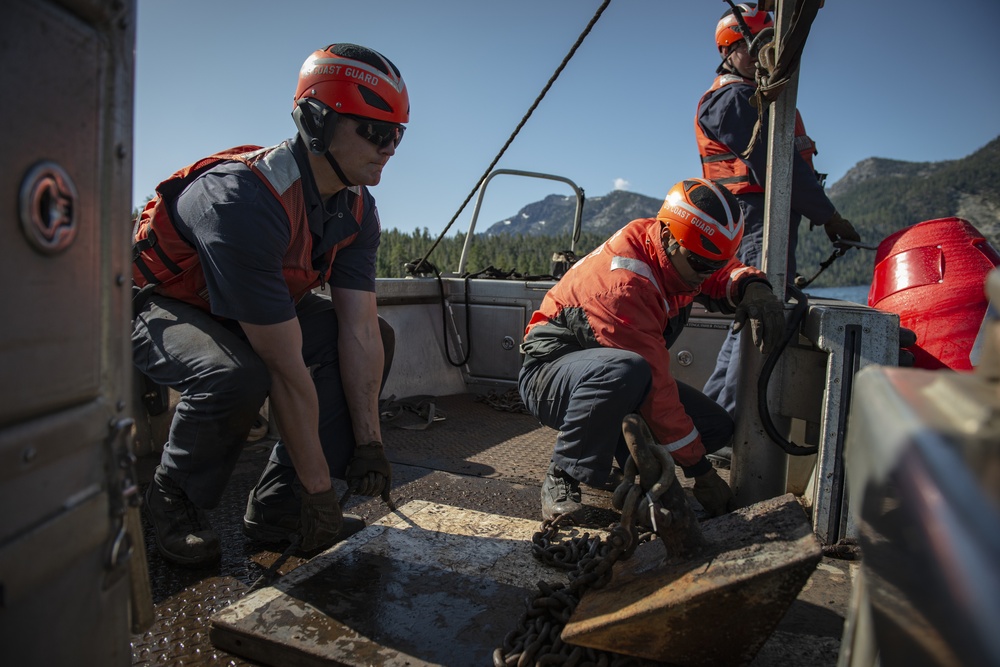 Coast Guard Aids-to-Navigation Team San Francisco works aids in Lake Tahoe