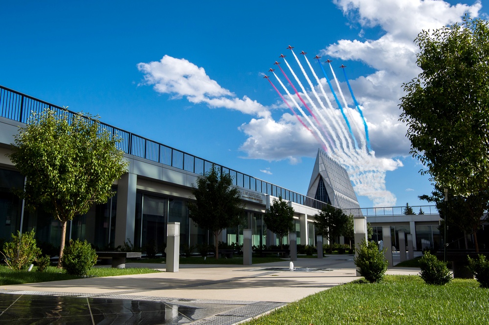 Red Arrows Fly Over the U.S. Air Force Academy