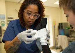 Corpsman Applies Cast