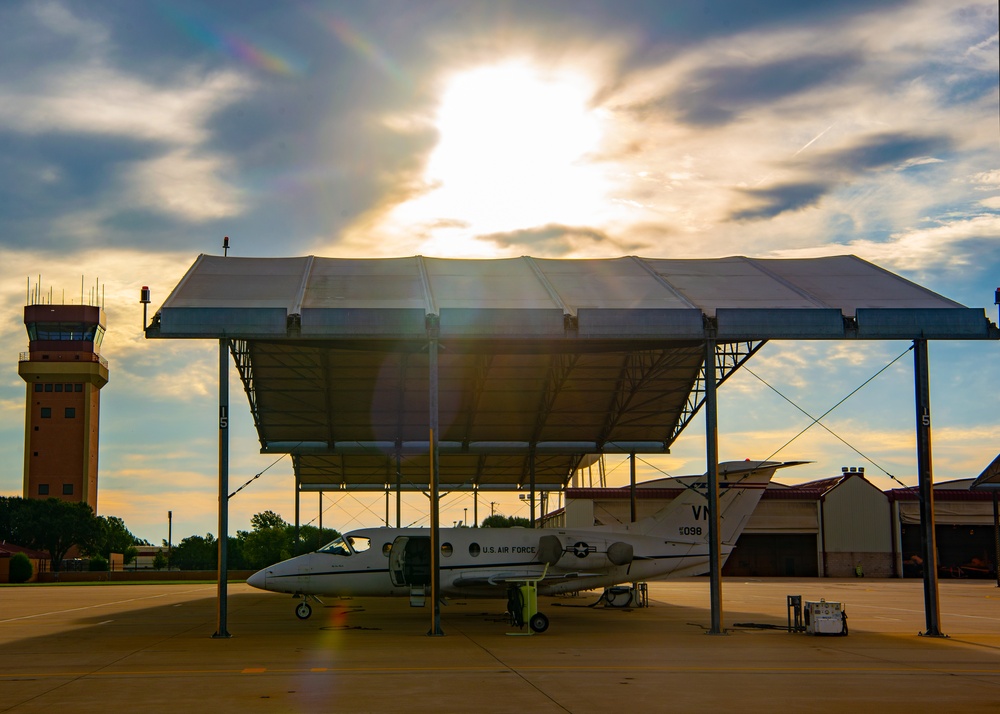 T-1 Jayhawk underneath Hangar