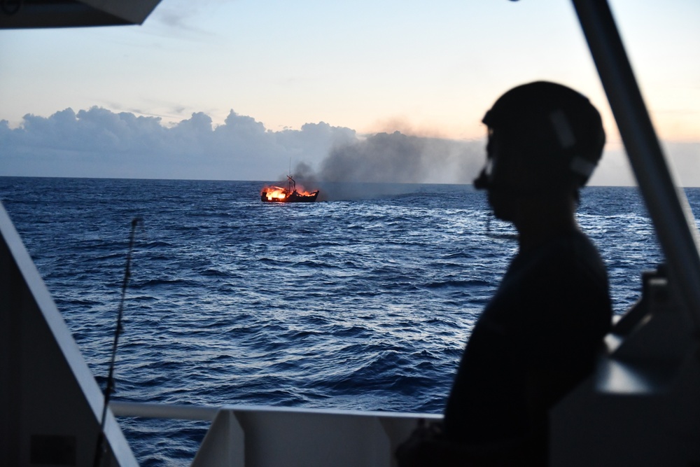 Coast Guard respond to vessel fire aboard Miss Emma off Oahu