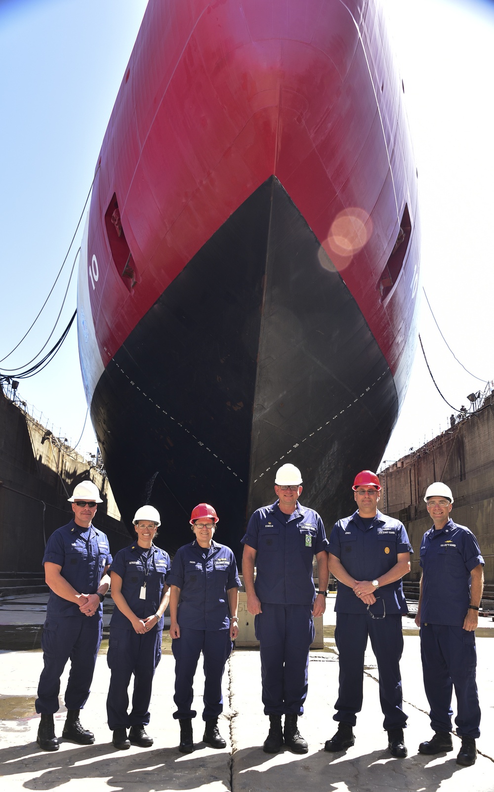 Pacific Area command staff visits Coast Guard Cutter Polar Star in drydock