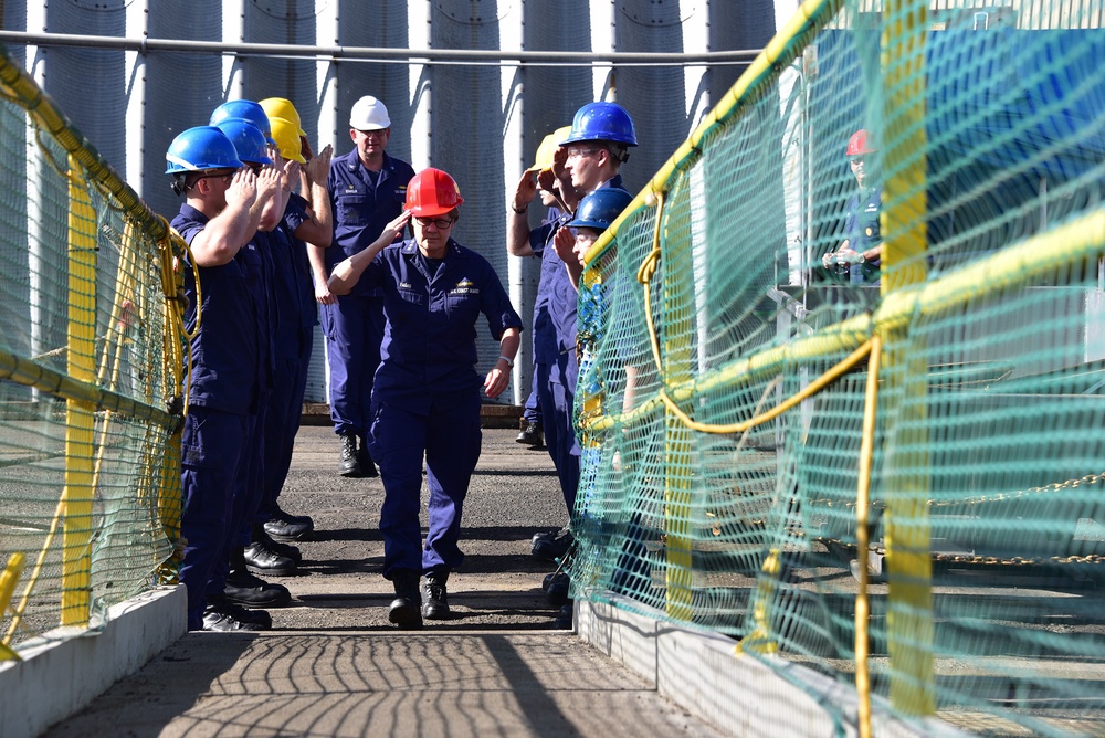 Pacific Area command staff visits Coast Guard Cutter Polar Star in drydock