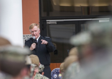 Top Navy Leaders discuss Great Power Competition, Operations during All Hands Call in Naples