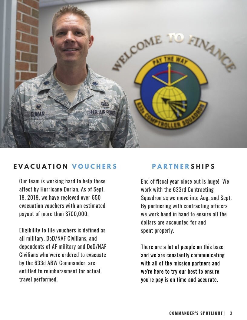 Commanders Spotlight: 633rd Comptroller Squadron