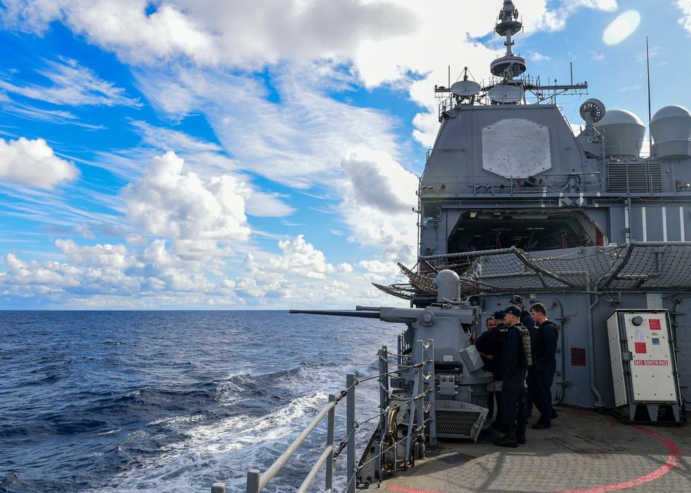 USS Normandy Conduct Live-Fire Exercise