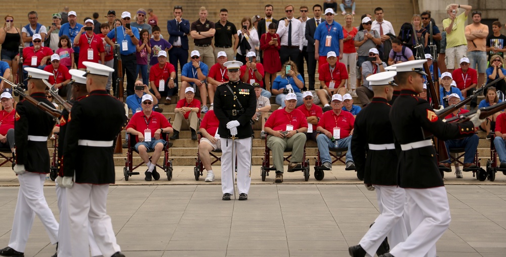 U.S. Marine Corps Silent Drill Platoon Performs for Honor Flight