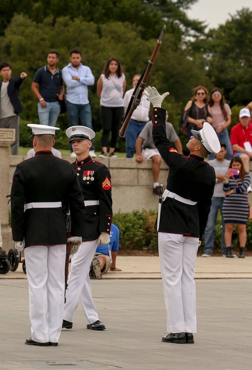 U.S. Marine Corps Silent Drill Platoon Performs for Honor Flight