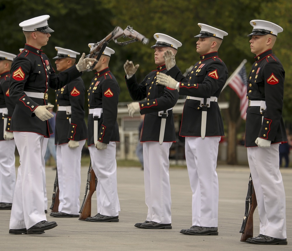 U.S. Marine Corps Silent Drill Platoon Performs for Honor Flight