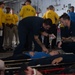 U.S. Sailors participate in a mass casualty drill