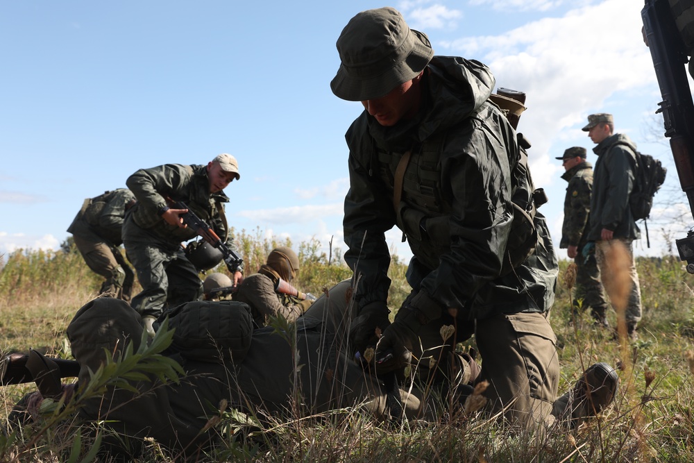 Ukrainian Army participates in a medical situational training exercise during RT19