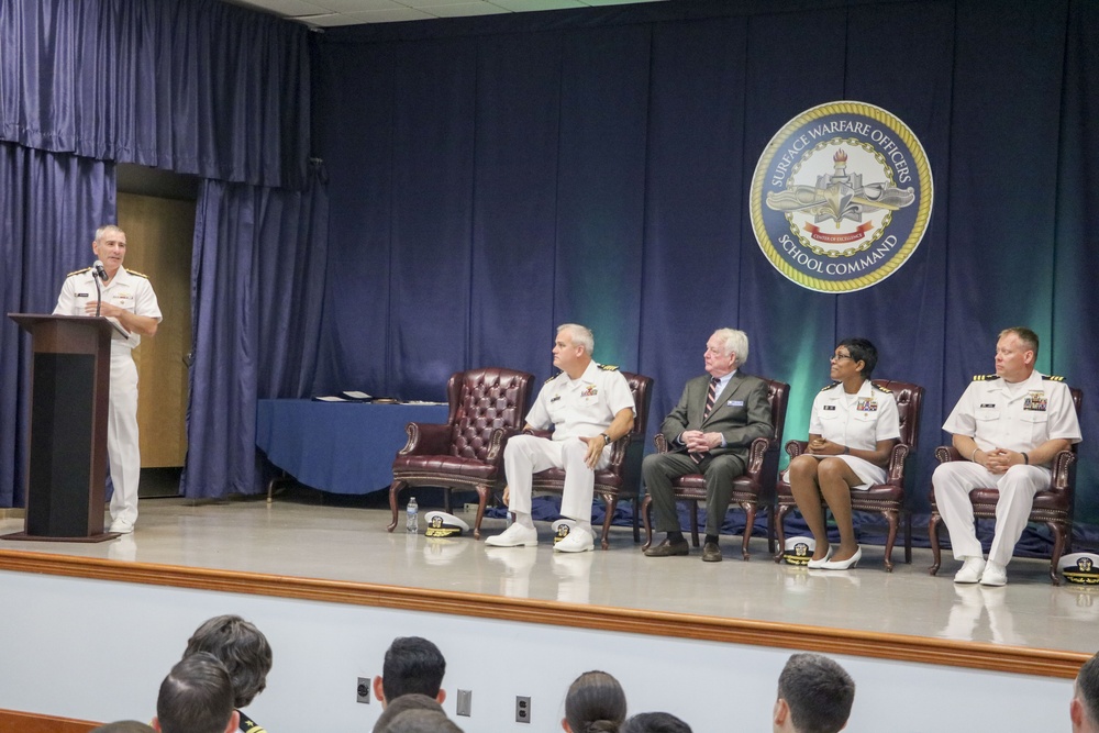 Rear Adm. Kitchener Visits SWOS, Addresses Graduates