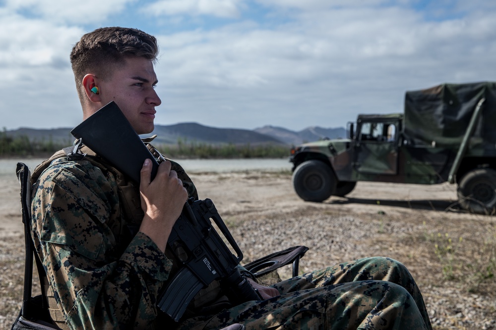 Marines from various MAG-39 squadrons conduct all arms familiarization range