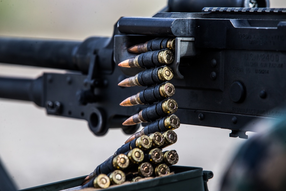 Marines from various MAG-39 squadrons conduct all arms familiarization range