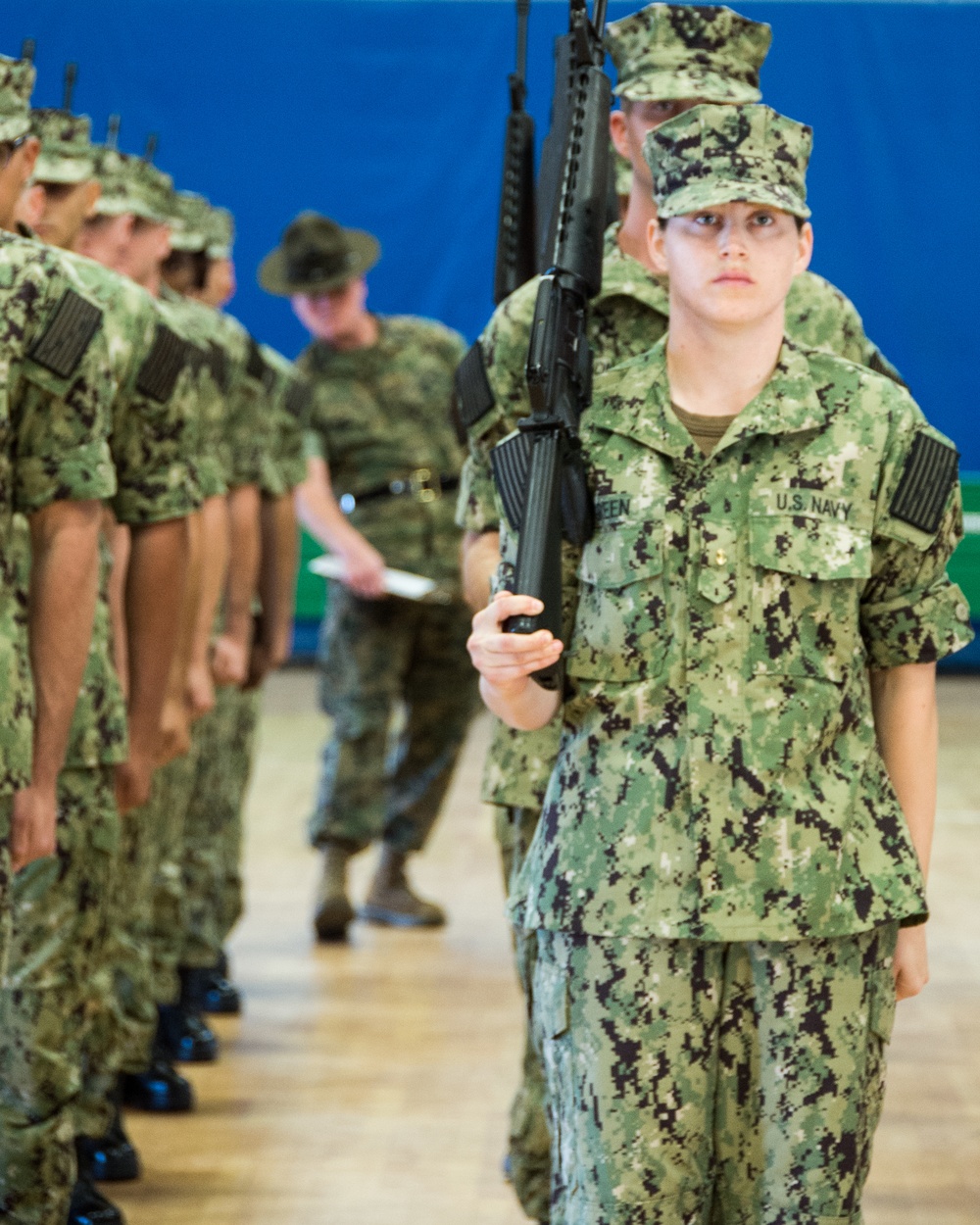 190919-N-TE695-0006 NEWPORT, R.I. (Sept. 19, 2019) – Navy OCS competes in drill and ceremony competition